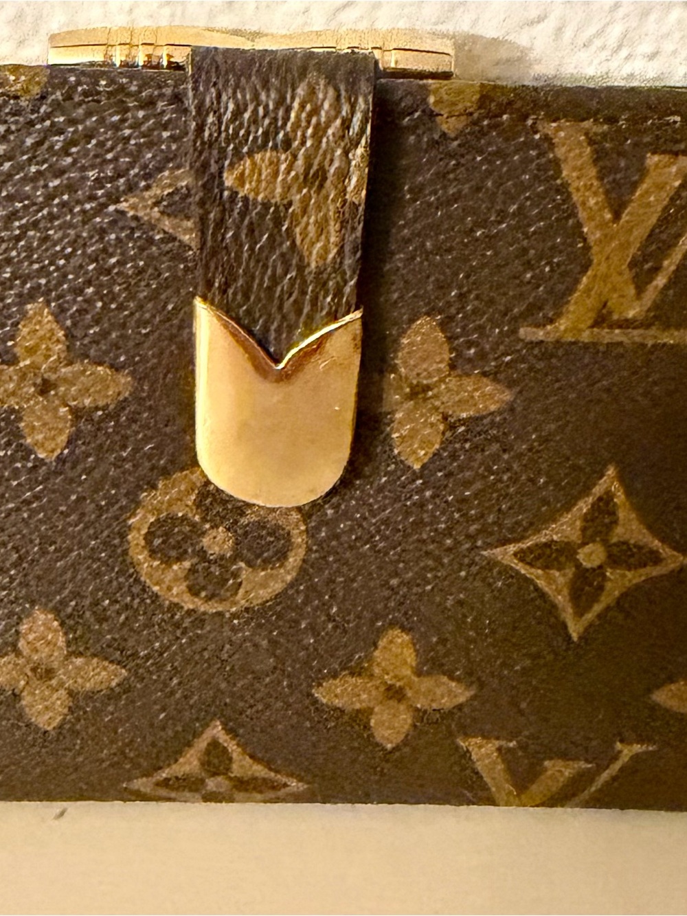 Louis Vuitton Monogram Portefeuille Viennois French Purse Wallet w Gold Clamp.